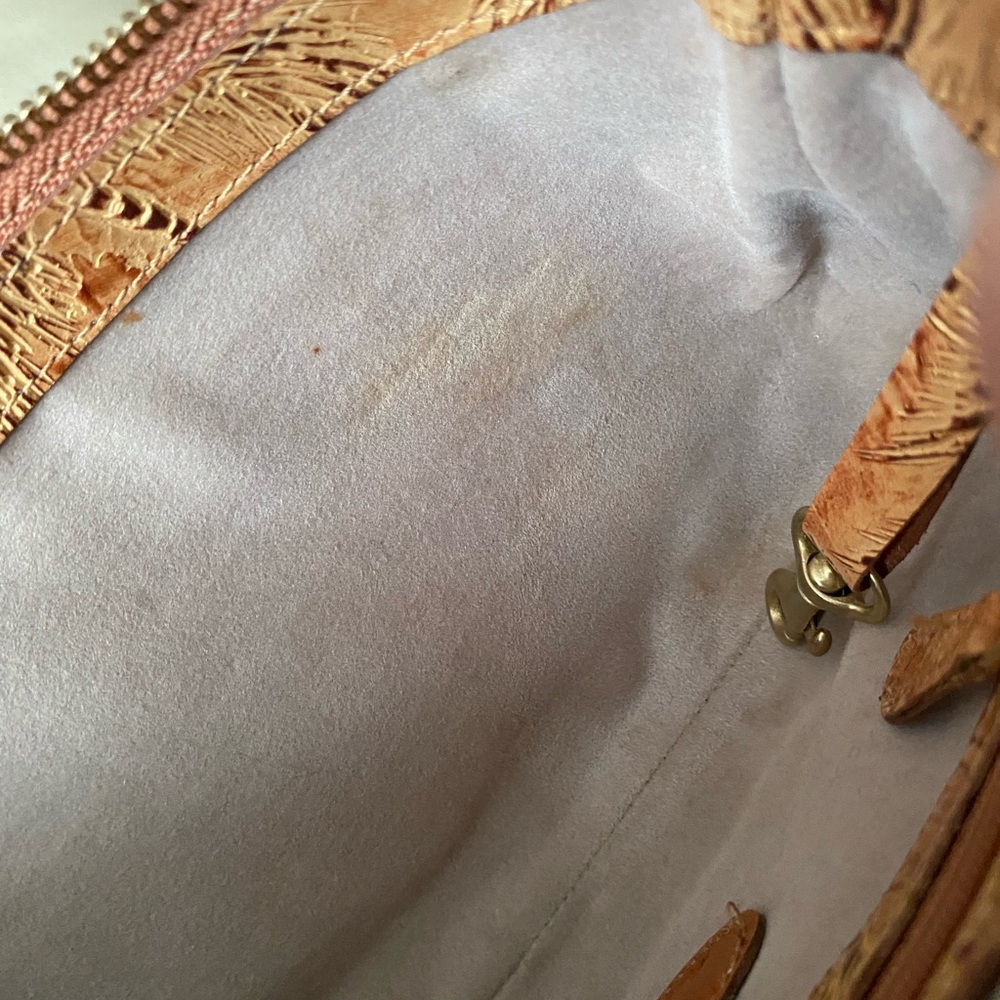 LKNW Brahmin Vintage Copper Copa Cabana Shoulder Bag Leather Palm Car - Picture 13 of 13